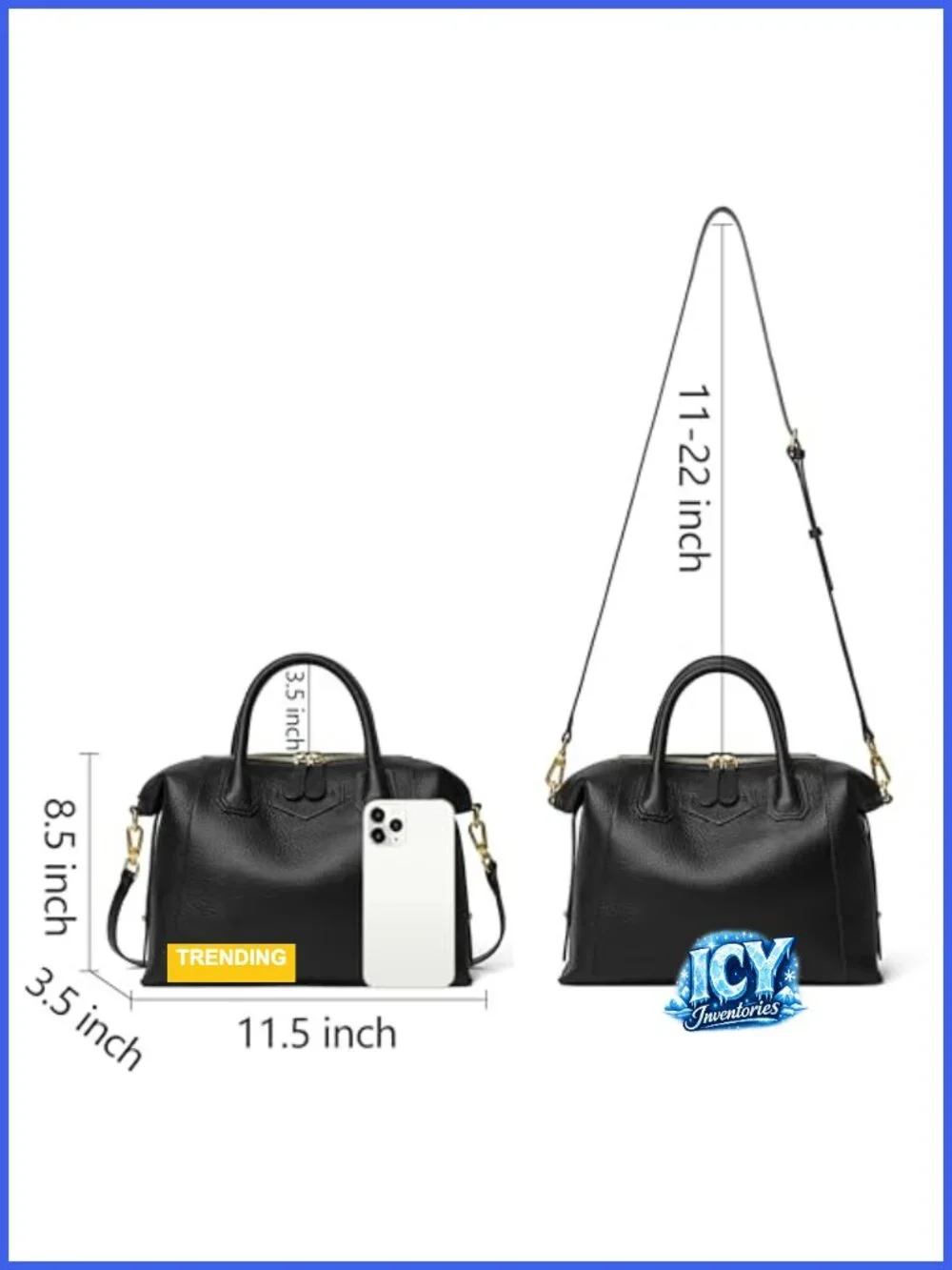 Genuine Leather Satchel Purse Top Handle Tote Bag Women Cowhide Shoulder Bag